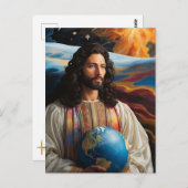 *~* Fantasie Jezus AP50 Universum Aarde Briefkaart (Voorkant / Achterkant)