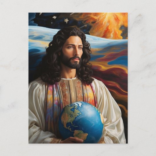 *~* Fantasie Jezus AP50 Universum Aarde Briefkaart (Voorkant)