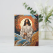 *~* Fantasie Jezus Christus AP50 Universum Aarde Briefkaart (Staand voorkant)