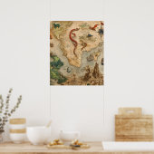 Fantasie kaart versie 4 poster (Keuken)