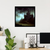 Fantasie Kasteel Beangstigend Landschap 1 Poster (Thuiskantoor)