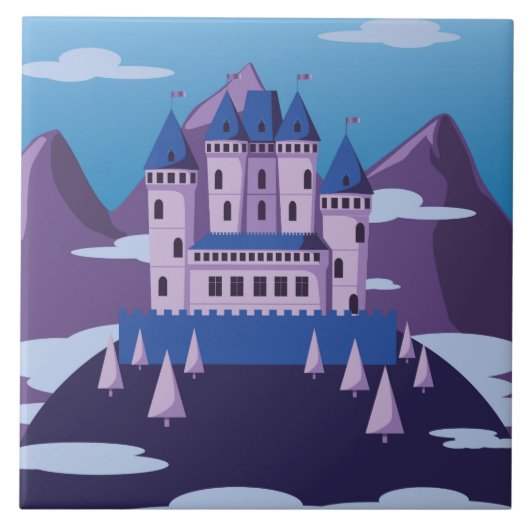 fantasie kasteel keramische tegel tegeltje (Voorkant)