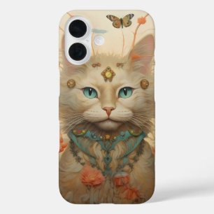 Fantasie Kattenbloemen iPhone 16 Hoesje