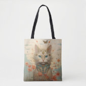 Fantasie Kattenbloemen Tote Bag (Voorkant)