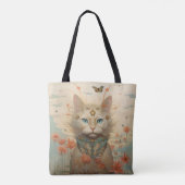 Fantasie Kattenbloemen Tote Bag (Achterkant)