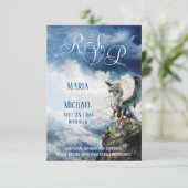 Fantasie Keltische Dragon RSVP-kaart RSVP Kaartje (Staand voorkant)