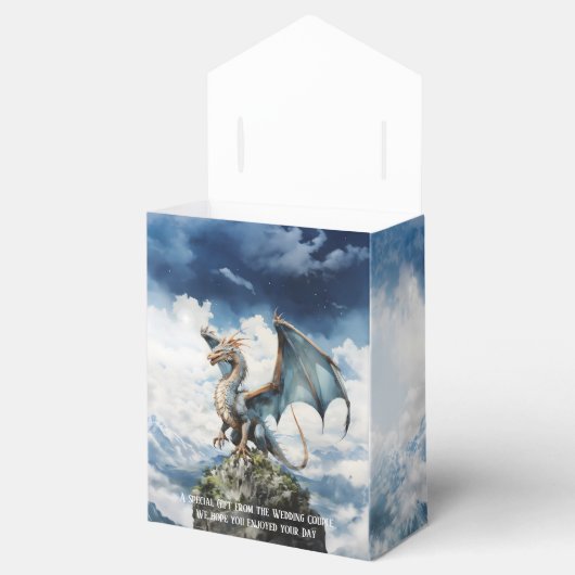 Fantasie Keltische Viking Dragon Wedding Favor Box Bedankdoosjes (Geopend)