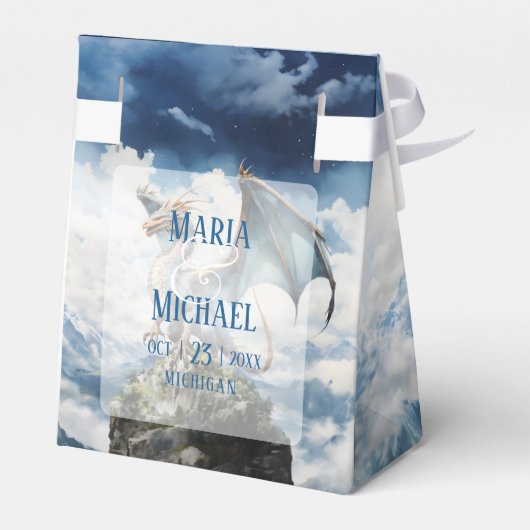 Fantasie Keltische Viking Dragon Wedding Favor Box Bedankdoosjes (Achterkant)