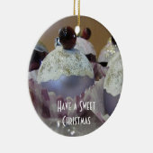 Fantasie kerstcupcake keramisch ornament (Rechts)