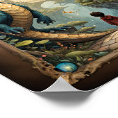 Fantasie kind en draak poster (Hoek)
