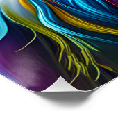 Fantasie Kleurrijke Eenhoorn Art Deco Style Perfect Poster (Hoek)