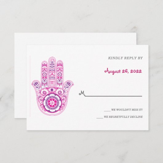 Fantasie Kleurrijke Hamsa-reactiekaarten Kaart (Voorkant / Achterkant)