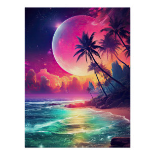 Fantasie kleurrijke nacht perfect poster