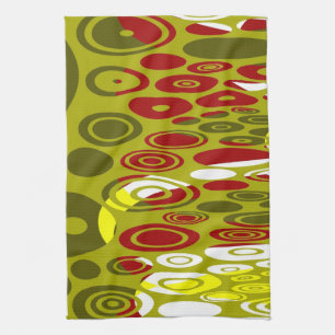 Fantasie Kleurrijke Stippen Abstract Retro Art Dec Theedoek