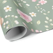 Fantasie Konijn Theekan Lente Bloemmotief Cadeaupapier (Rol Hoek)