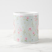 Fantasie Konijn Theepot Bloemrijke Lente  Grote Koffiekop (Voorkant)