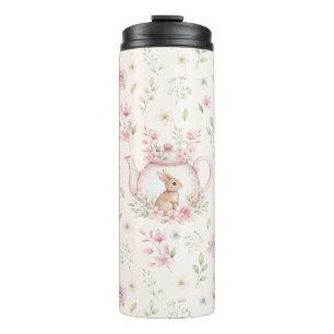 Fantasie Konijn Theepot Bloemrijke Lente  Thermosbeker