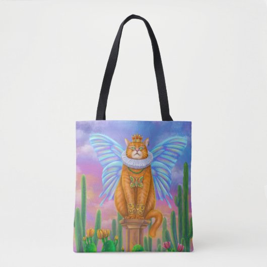 Fantasie koning vlinder kat tote bag (Voorkant)