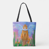 Fantasie koning vlinder kat tote bag (Achterkant)