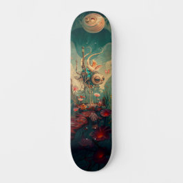 Fantasie kosmische robot art skateboard