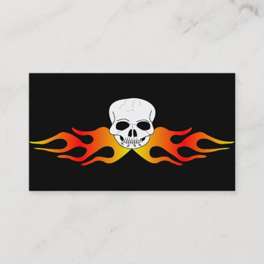 Fantasie kunst schedel en vlammen visitekaartje (Voorkant)