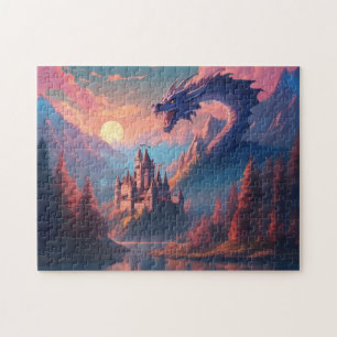 Fantasie Landschap Kasteel Dragon Legpuzzel