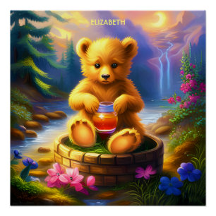 Fantasie Leuk Beer Honey Pot Perfect Poster
