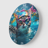 Fantasie Leuk Kat Zwembad Grote Klok (Hoek)