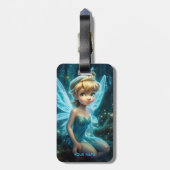 Fantasie Leuke Blauwe Magische Fee Bagagelabel (Achterkant verticaal)