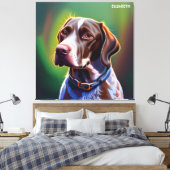 Fantasie Leuke Duitse kortharige pointer Canvas Afdruk (Insitu (Slaapkamer))