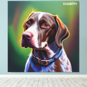 Fantasie Leuke Duitse kortharige pointer Canvas Afdruk (Insitu (Houten vloer))