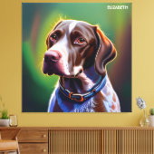 Fantasie Leuke Duitse kortharige pointer Canvas Afdruk (Insitu (Woonkamer))