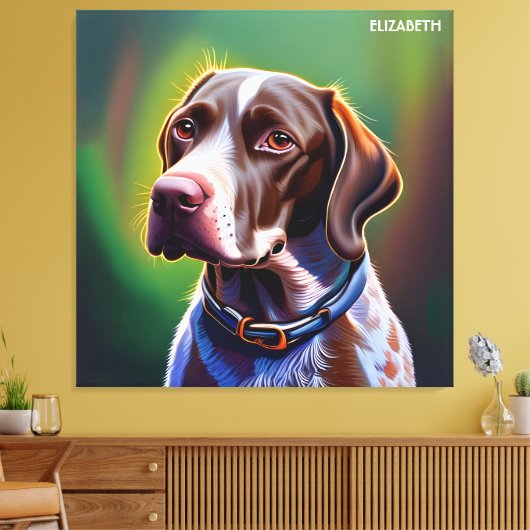 Fantasie Leuke Duitse kortharige pointer Canvas Afdruk (Insitu (Woonkamer))