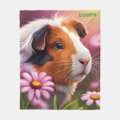 Fantasie Leuke Guinee Varken Bloemen Fleece Deken (Voorkant)