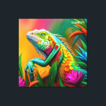 Fantasie Leuke Iguana Art Deco Stijl Canvas Afdruk<br><div class="desc">Fantasie Leuke Iguana Art Deco stijl. Perfect als verjaardagscadeau of voor elk soort feest</div>