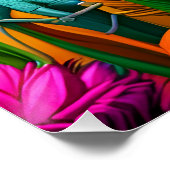 Fantasie Leuke Iguana Art Deco Stijl Perfect Poster (Hoek)