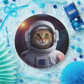 Fantasie Leuke Kat In Astronaut Spacesuit Papieren Bordje (Feest)