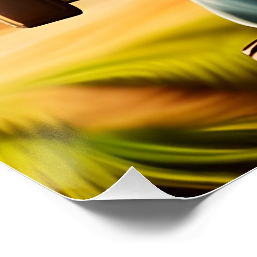 Fantasie Leuke Kat Rijden Tractor Perfect Poster (Hoek)