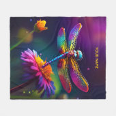 Fantasie Leuke libel met bloem Fleece Deken (Voorkant (Horizontaal))