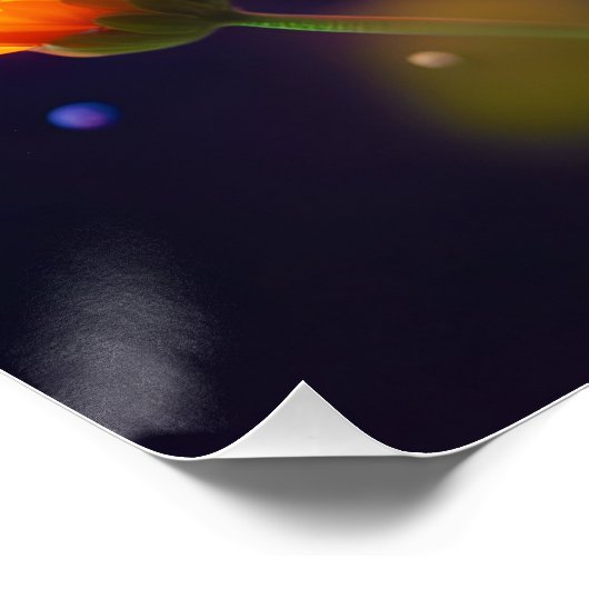 Fantasie Leuke libel met bloem Perfect Poster (Hoek)