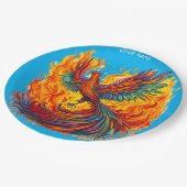 Fantasie Leuke Rising Phoenix Flames Papieren Bordje (Gekanteld)