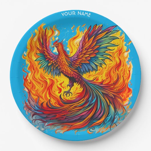 Fantasie Leuke Rising Phoenix Flames Papieren Bordje (Voorkant)
