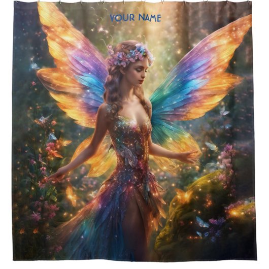 Fantasie Leuke Shining Magic Fairy Douchegordijn (Voorkant)