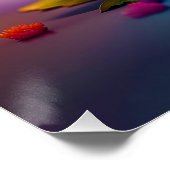 Fantasie Leuke slak met bloemen Perfect Poster (Hoek)