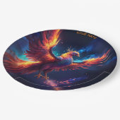 Fantasie Leuke Vivid Rising Phoenix Papieren Bordje (Gekanteld)
