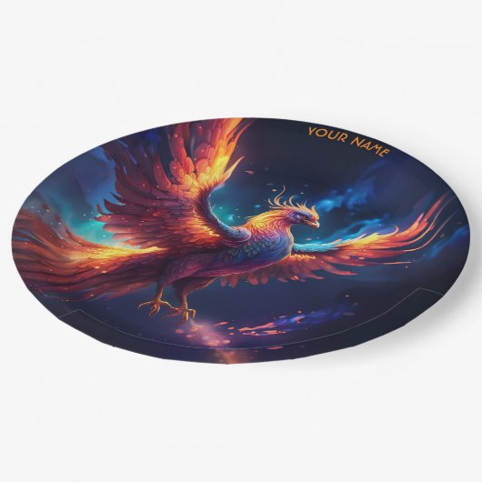 Fantasie Leuke Vivid Rising Phoenix Papieren Bordje (Gekanteld)