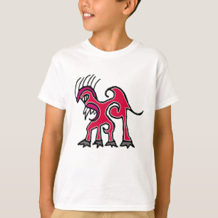 Fantasie lineaire kunst draak tekening t-shirt
