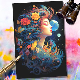 Fantasie Maan Meisje 1 Decoupage Papier