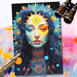 Fantasie Maan Meisje 2 Decoupage Papier