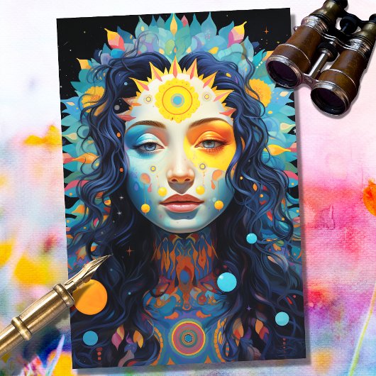 Fantasie Maan Meisje 2 Decoupage Papier